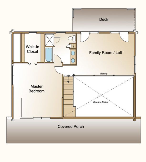 a second floor with master bedroom with walk-in closet and bath