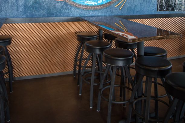 corrugated metal panels as alternative to interior wainscoting