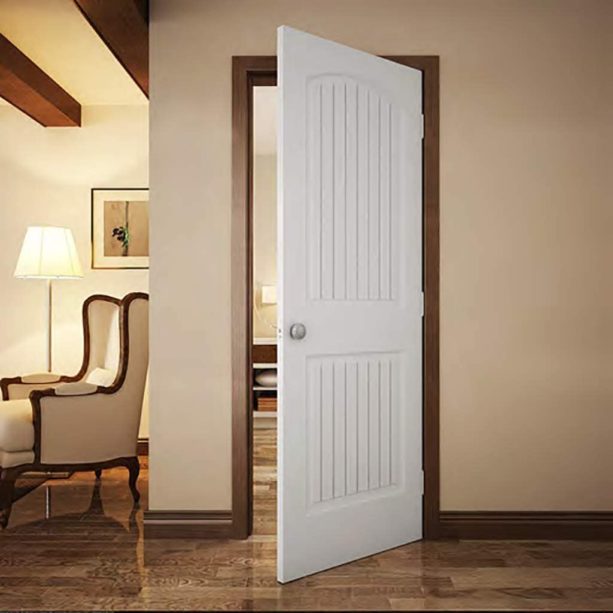 dark stained wood door and white door combo can create a cozy look