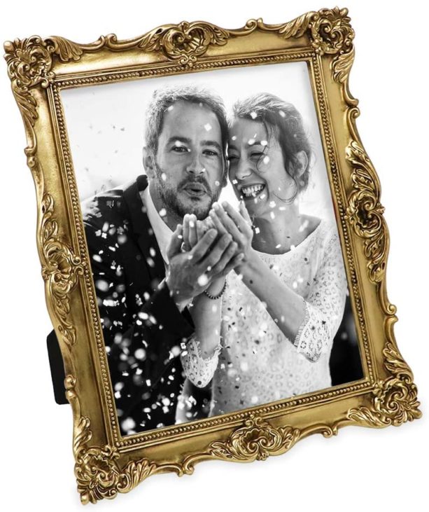 small gold table top photo frame by Laura Ashley