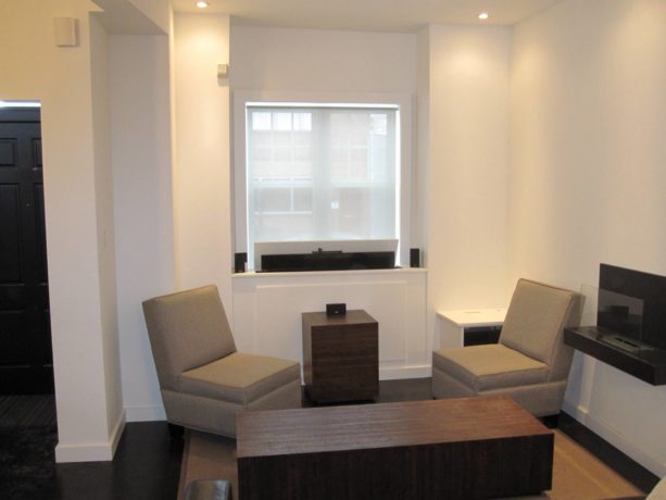 the TV is lifted-down when not in use