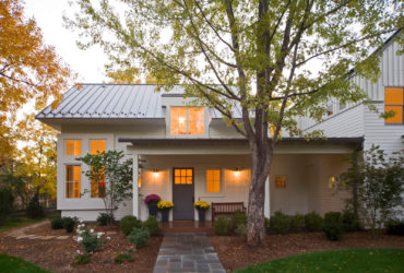 pre-weathered galvalume metal roof with white dove house exterior color combination