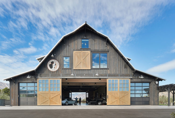 half x brace side sliding exterior barn door designs for a large country garage