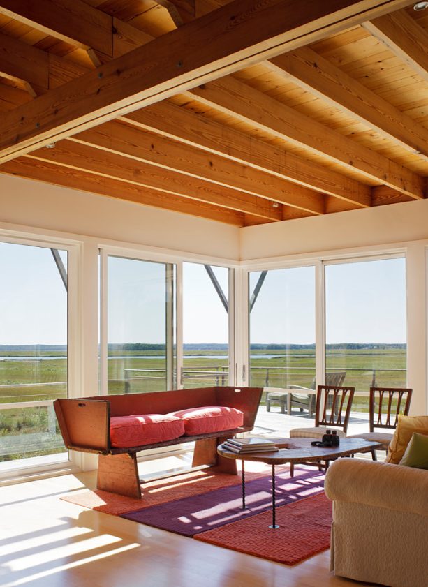 minimalist white on white interior window trim in a farmhouse style